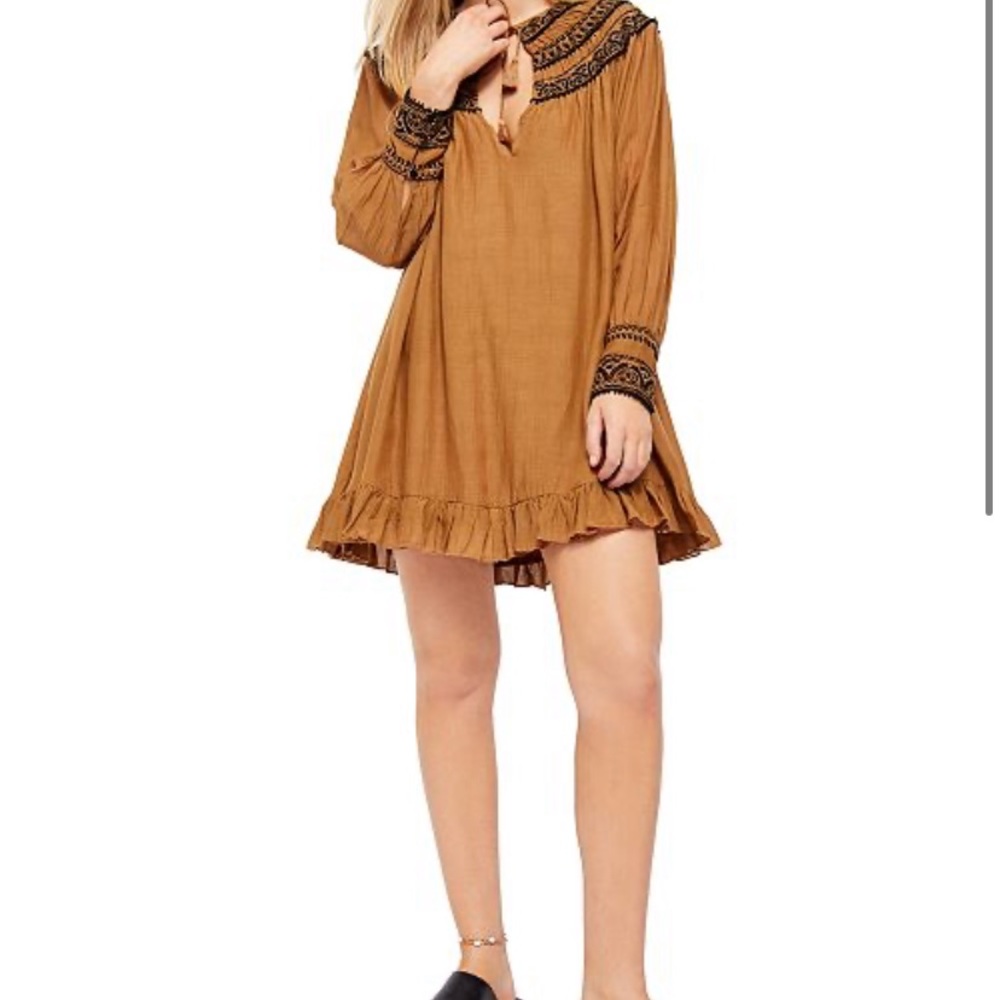 ***sold*** free people embroidered mini boho dress